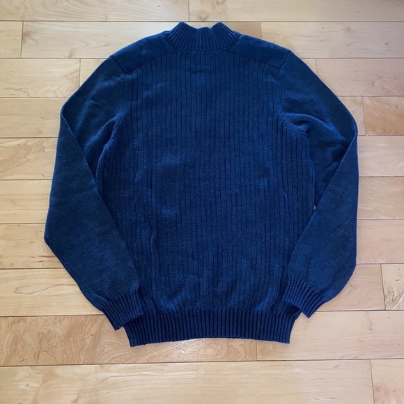 Men’s GH Bass Navy Blazer 1/4 Zip Long Sleeve Sweater XL  NWT - Picture 2 of 11